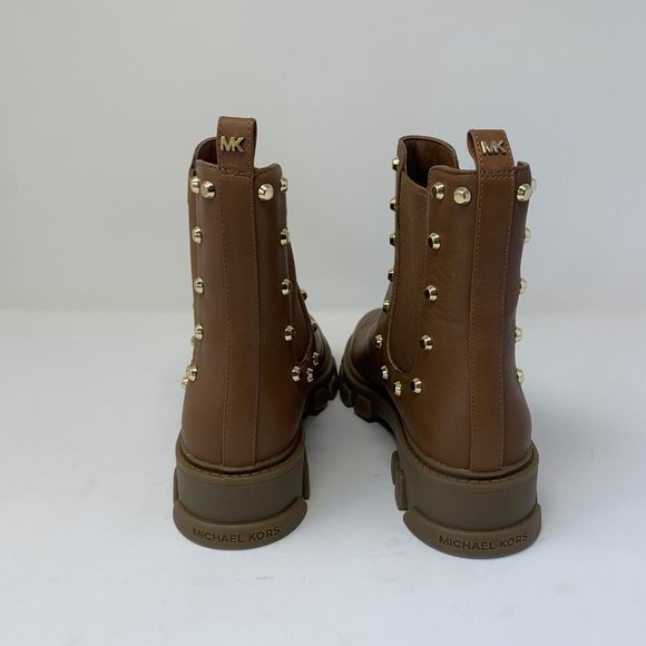 Michael Kors Ridley Gore Bootie Women's‎ 6.5M Luggage Leather Astor Studs S0488 - Picture 4 of 7